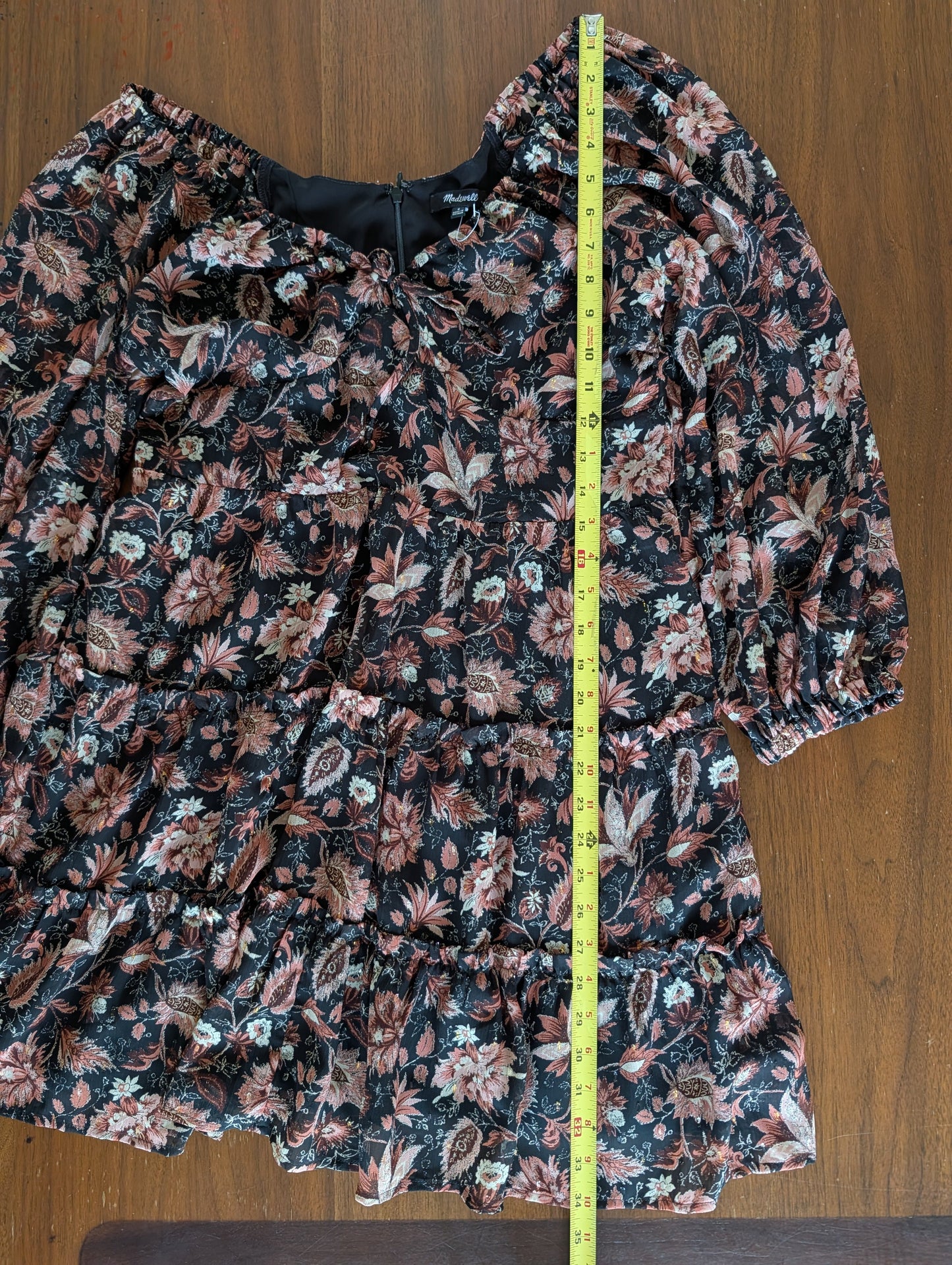 Madewell Floral Long Sleeve Dress -  8