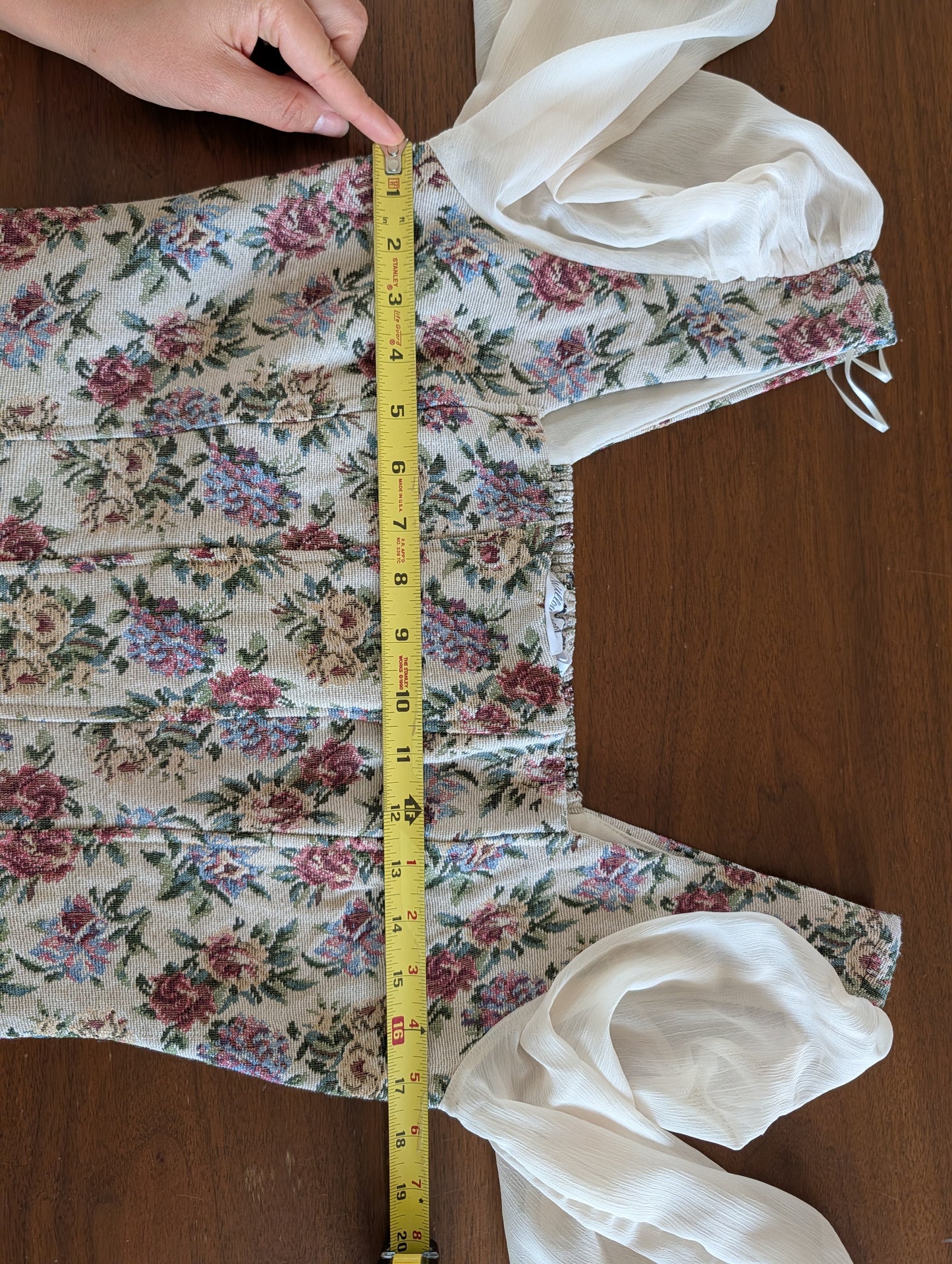 NWT Willow Root Corset Floral Tapestry Blouse - M