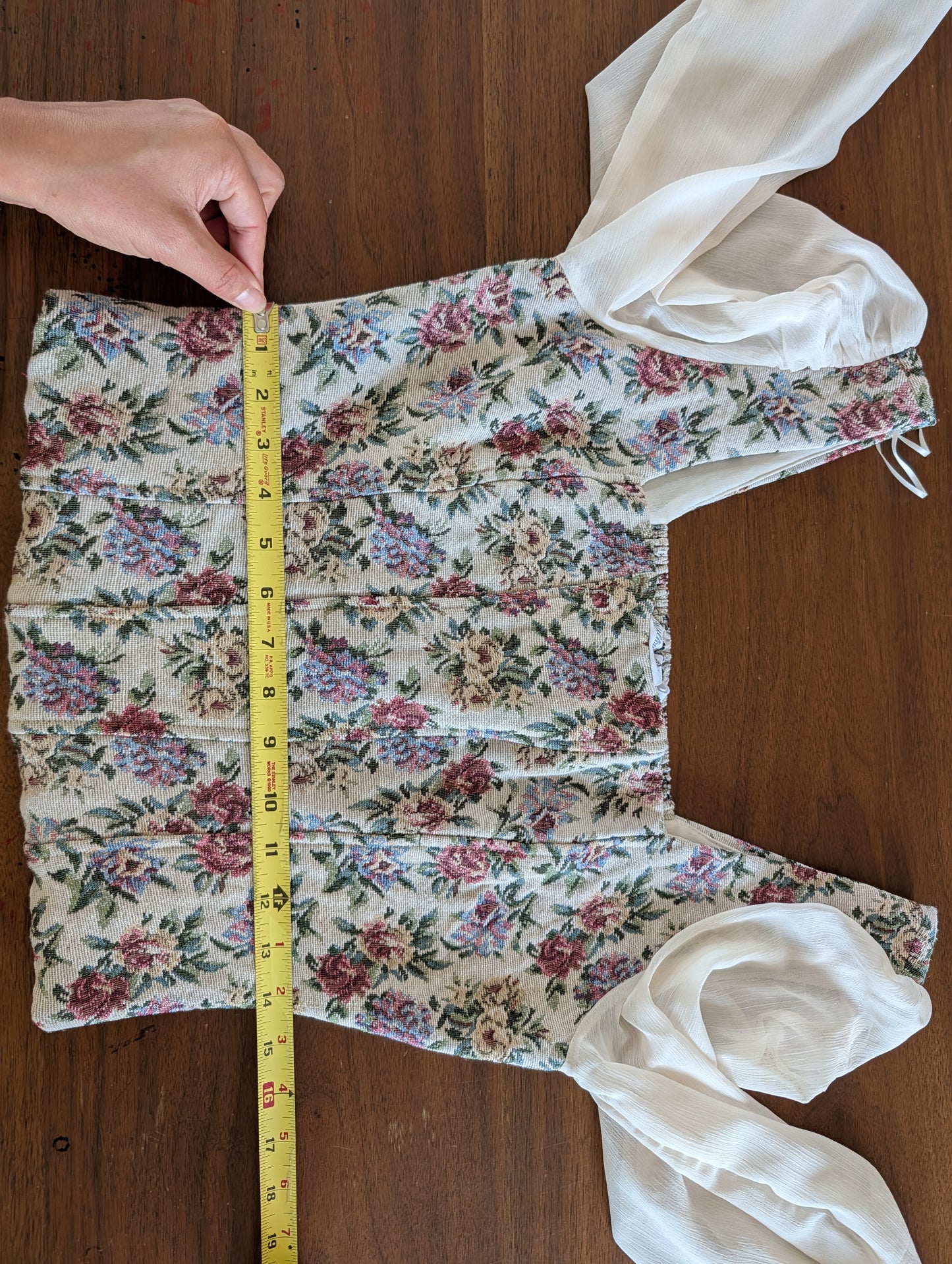 NWT Willow Root Corset Floral Tapestry Blouse - M
