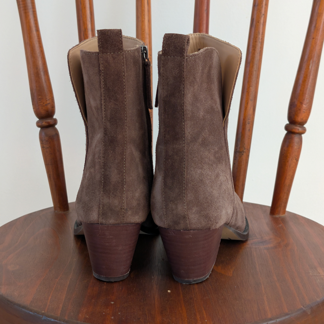Banana Republic Booties Western Suede Olive - 9