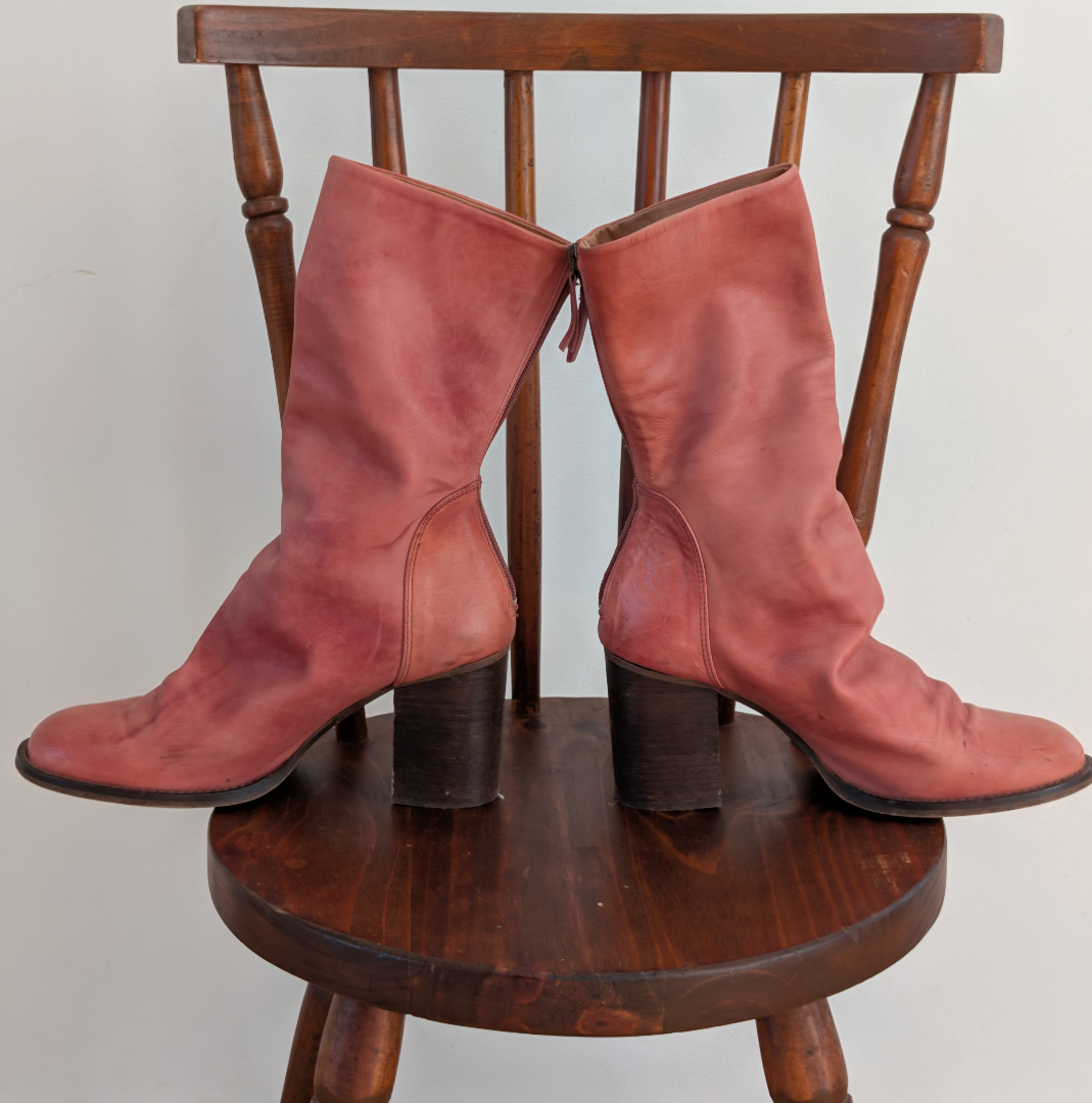 Free People Elle Block Heel Boots Leather - 9