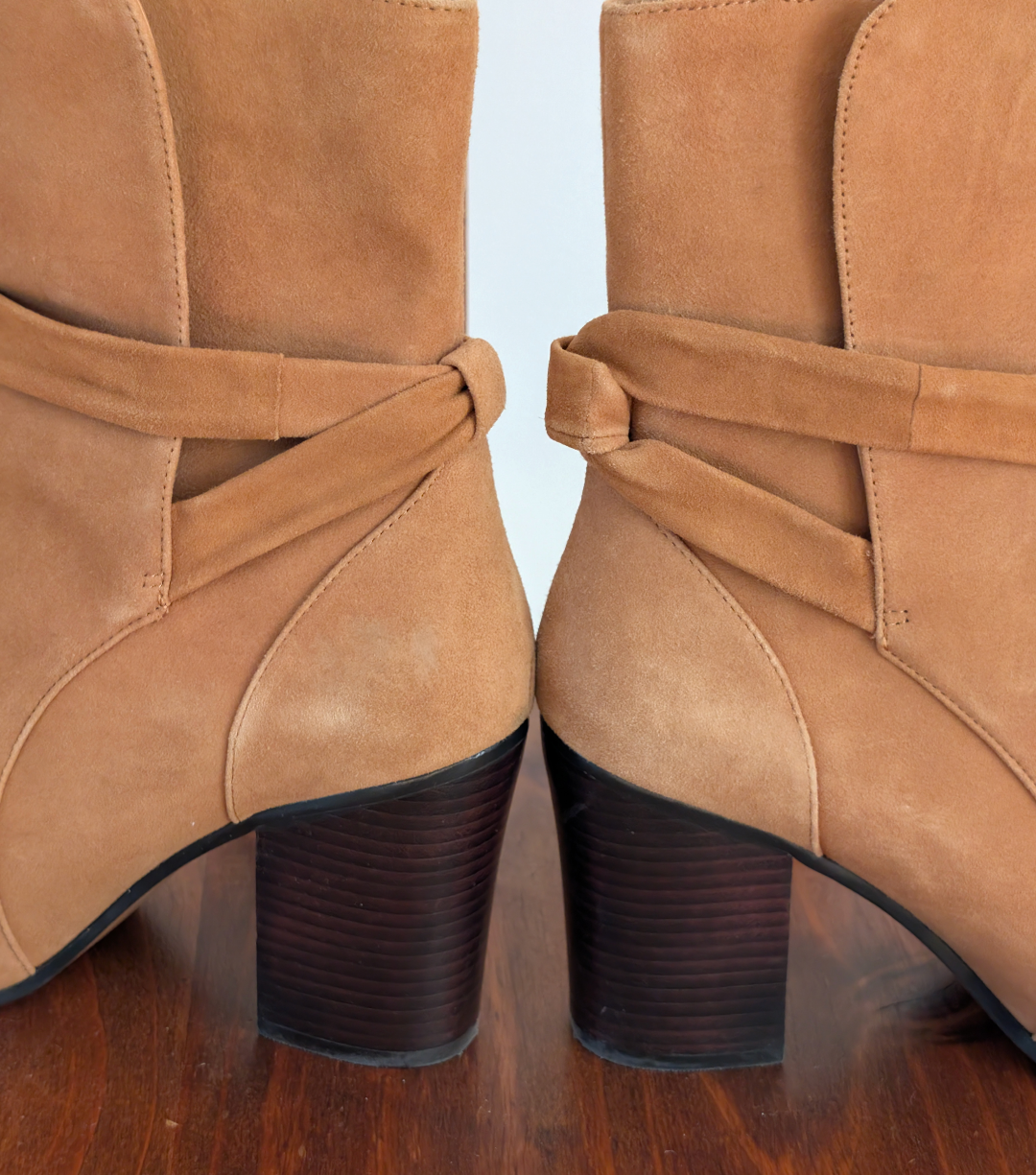 Banana Republic Canton Suede Tie Bow Block Heel Booties - 9