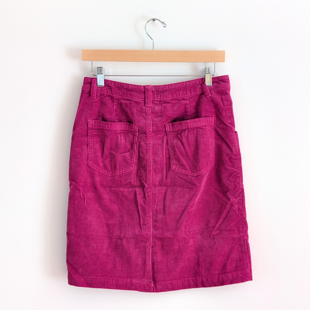 Anthropologie Pilcro Magenta Corduroy Button-Front Skirt - 2